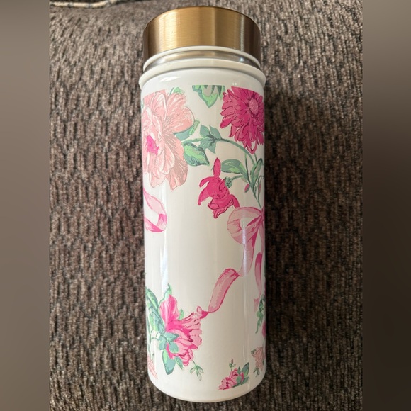 LoveShackFancy x Pottery Barn Teen Water Bottle In Pink Floral Ribbon 17 Oz - Picture 8 of 12